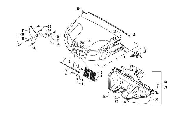 Parts Diagram for Arctic Cat 2013 PROWLER 700 XTX ATV HOOD AND HEADLIGHT ASSEMBLY