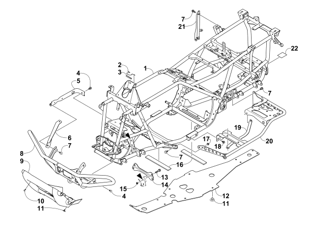 Parts Diagram for Arctic Cat 2014 TRV 500 ATV FRAME AND RELATED PARTS