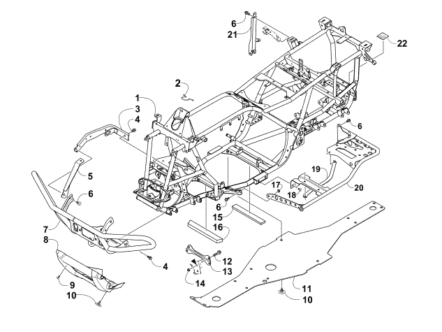 Parts Diagram for Arctic Cat 2014 TRV 1000 LTD ATV FRAME AND RELATED PARTS