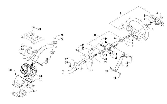 Parts Diagram for Arctic Cat 2014 WILD ATV STEERING ASSEMBLY