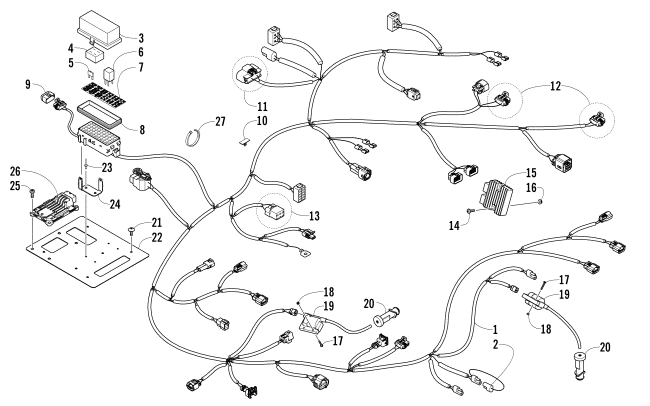 Parts Diagram for Arctic Cat 2013 WILDCAT 1000 LTD LATE BUILD ATV WIRING HARNESS ASSEMBLY