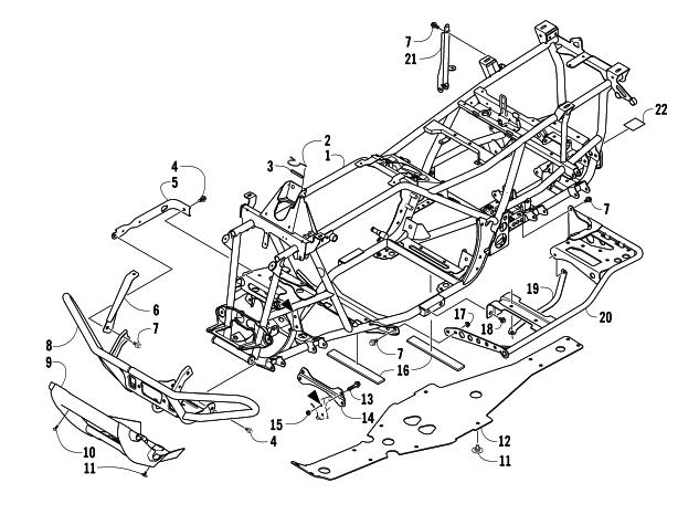 Parts Diagram for Arctic Cat 2014 TRV 700 LTD ATV FRAME AND RELATED PARTS