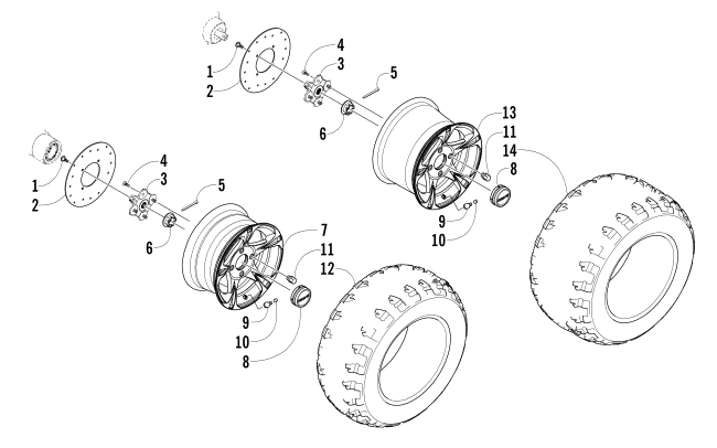 Parts Diagram for Arctic Cat 2015 PROWLER 700 HDX XT ATV WHEEL AND TIRE ASSEMBLY