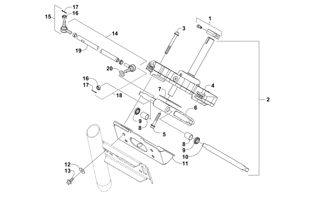 Parts Diagram for Arctic Cat 2013 WILDCAT 1000 LATE BUILD ATV RACK AND PINION ASSEMBLY (SER. # 309156 AND BELOW)