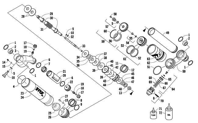 Parts Diagram for Arctic Cat 2013 SNO PRO 600 SNOWMOBILE FRONT SUSPENSION SHOCK ABSORBER