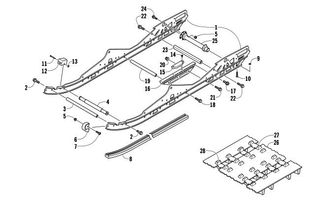 Parts Diagram for Arctic Cat 2013 SNO PRO 600 CROSS COUNTRY SNOWMOBILE SLIDE RAIL AND TRACK ASSEMBLY