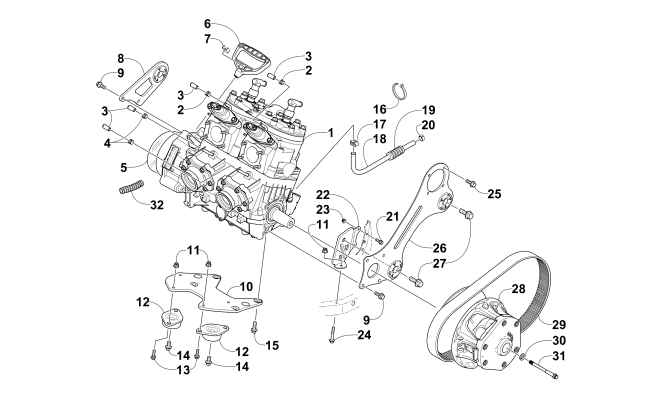 Parts Diagram for Arctic Cat 2013 SNO PRO 600 CROSS COUNTRY SNOWMOBILE ENGINE AND RELATED PARTS