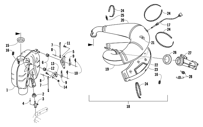 Parts Diagram for Arctic Cat 2013 SNO PRO 600 CROSS COUNTRY SNOWMOBILE EXHAUST ASSEMBLY