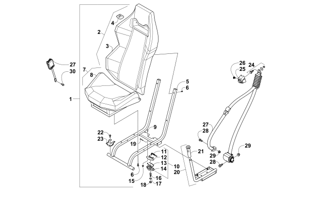 Parts Diagram for Arctic Cat 2013 WILDCAT 1000 LATE BUILD ATV SEAT ASSEMBLY