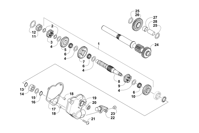 Parts Diagram for Arctic Cat 2015 WILDCAT X ATV SECONDARY TRANSMISSION ASSEMBLY