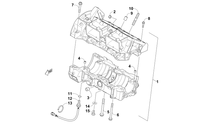 Parts Diagram for Arctic Cat 2015 XF 6000 SNO PRO ES 137 EARLY BUILD SNOWMOBILE CRANKCASE ASSEMBLY