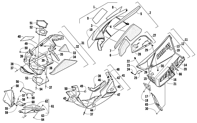 Parts Diagram for Arctic Cat 2014 ZR 6000 EL TIGRE ES SNOWMOBILE SKID PLATE AND SIDE PANEL ASSEMBLY