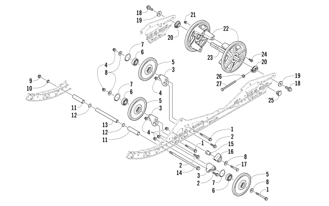 Parts Diagram for Arctic Cat 2013 F 1100 TURBO SNO PRO LTD SNOWMOBILE IDLER WHEEL ASSEMBLY