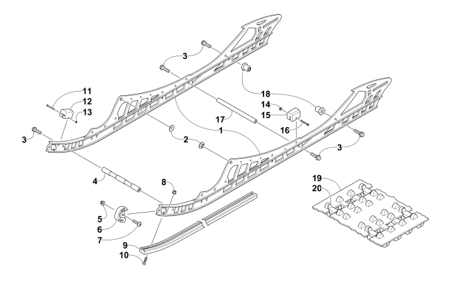 Parts Diagram for Arctic Cat 2014 XF 8000 141 CROSS-COUNTRY SNOWMOBILE SLIDE RAIL AND TRACK ASSEMBLY