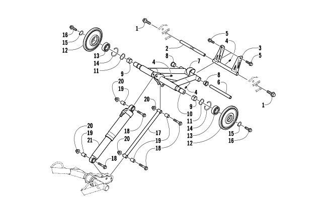 Parts Diagram for Arctic Cat 2014 XF 9000 141 SNO PRO CROSS-COUNTRY SNOWMOBILE REAR SUSPENSION REAR ARM ASSEMBLY