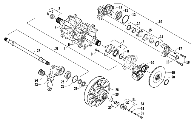 Parts Diagram for Arctic Cat 2014 XF 9000 137 LXR SNOWMOBILE DRIVE TRAIN SHAFTS AND BRAKE ASSEMBLIES