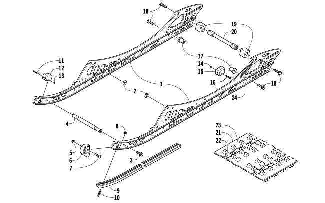Parts Diagram for Arctic Cat 2014 XF 8000 137 SNO PRO LTD SNOWMOBILE SLIDE RAIL AND TRACK ASSEMBLY