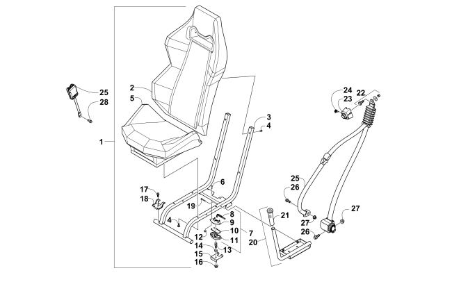 Parts Diagram for Arctic Cat 2014 WILDCAT 4 ATV FRONT SEAT ASSEMBLY