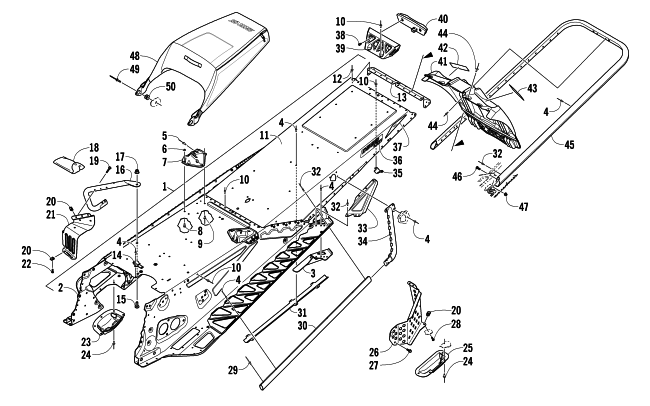 Parts Diagram for Arctic Cat 2014 XF 8000 137 LXR SNOWMOBILE TUNNEL, REAR BUMPER, AND SNOWFLAP ASSEMBLY