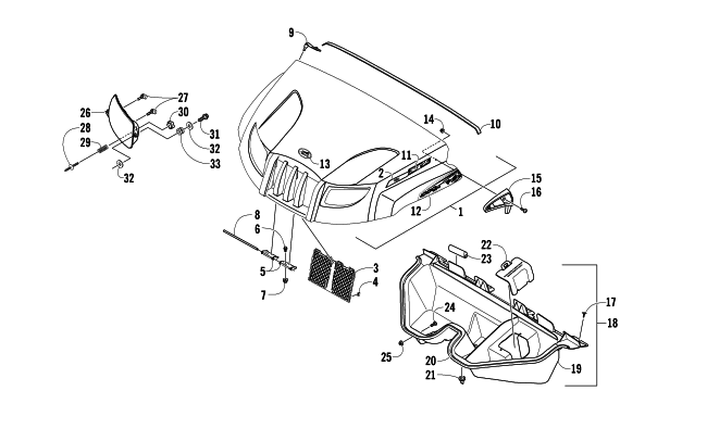 Parts Diagram for Arctic Cat 2014 PROWLER 1000 XTZ ATV HOOD AND HEADLIGHT ASSEMBLY