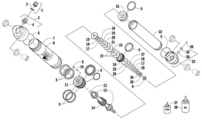 Parts Diagram for Arctic Cat 2014 M 8000 SNO PRO 162 SNOWMOBILE FRONT SUSPENSION SHOCK ABSORBER