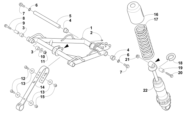 Parts Diagram for Arctic Cat 2016 M 6000 SNO PRO 141 EARLY BUILD SNOWMOBILE REAR SUSPENSION FRONT ARM ASSEMBLY