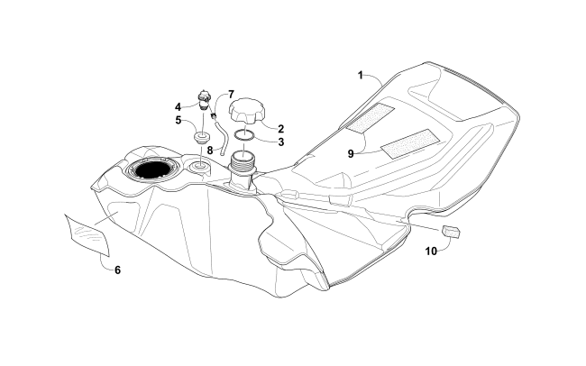 Parts Diagram for Arctic Cat 2015 M 8000 SNO PRO 153 SNOWMOBILE GAS TANK ASSEMBLY