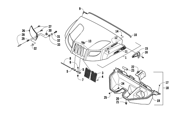Parts Diagram for Arctic Cat 2014 PROWLER 700 XTX ATV HOOD AND HEADLIGHT ASSEMBLY