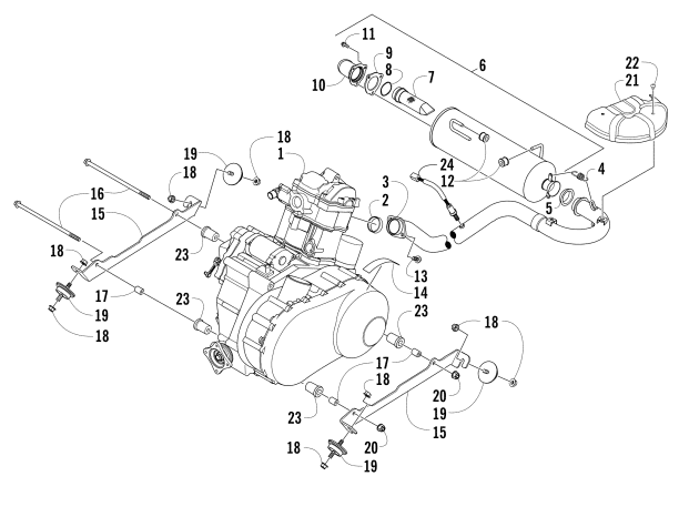 Parts Diagram for Arctic Cat 2016 PROWLER 700 XT EPS ATV ENGINE AND EXHAUST