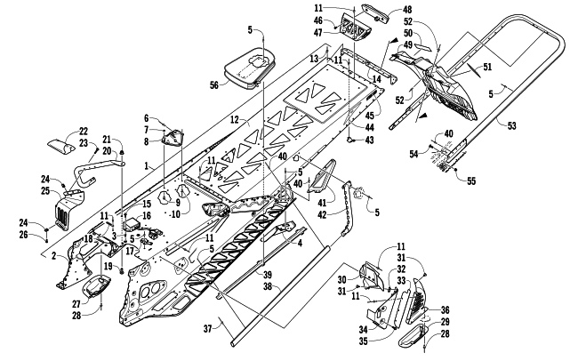 Parts Diagram for Arctic Cat 2014 M 9000 153 SNOWMOBILE TUNNEL, REAR BUMPER, AND SNOWFLAP ASSEMBLY