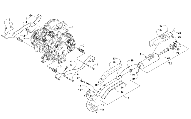 Parts Diagram for Arctic Cat 2015 PROWLER 500 HDX ATV ENGINE AND EXHAUST