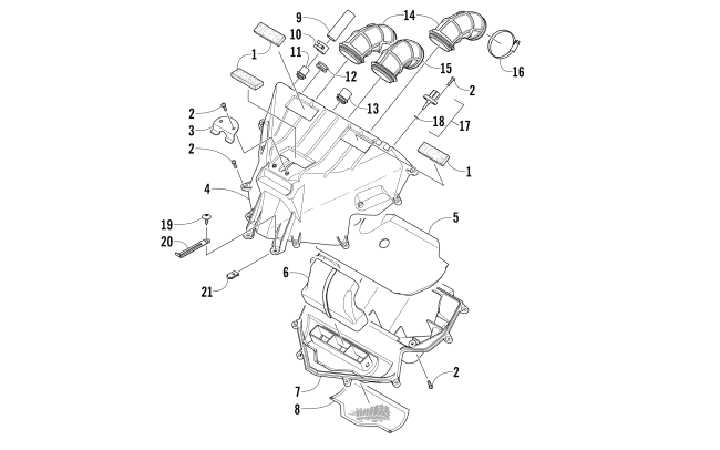 Parts Diagram for Arctic Cat 2014 XF 7000 137 LXR SNOWMOBILE AIR INTAKE ASSEMBLY