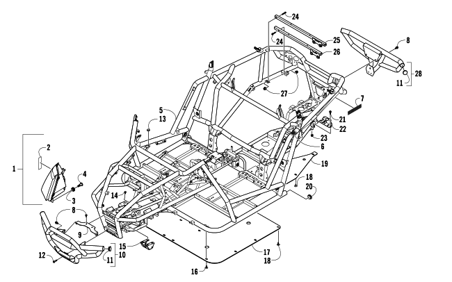 Parts Diagram for Arctic Cat 2013 WILDCAT X ATV FRAME, HEADLIGHTS, AND RELATED PARTS