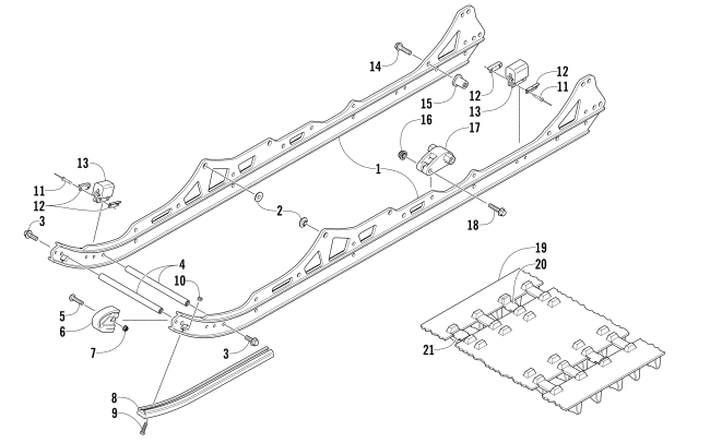 Parts Diagram for Arctic Cat 2017 BEARCAT 2000 XT SNOWMOBILE SLIDE RAIL AND TRACK ASSEMBLY