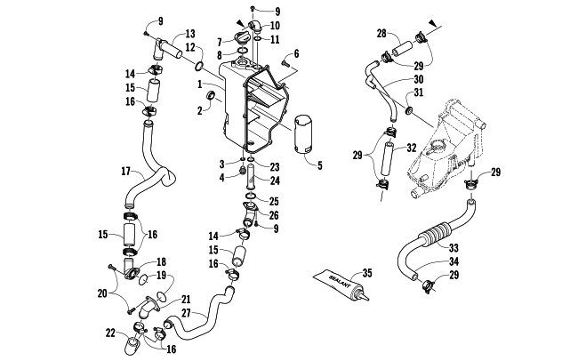 Parts Diagram for Arctic Cat 2014 ZR 5000 LXR SNOWMOBILE OIL TANK ASSEMBLY
