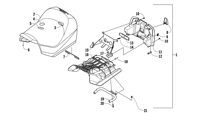 Parts Diagram for Arctic Cat 2014 TZ1 SNOWMOBILE FRONT SEAT ASSEMBLY