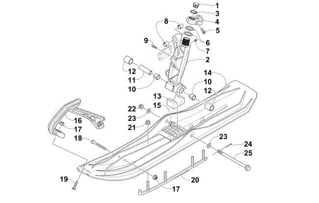 Parts Diagram for Arctic Cat 2014 BEARCAT 570 SNOWMOBILE SKI AND SPINDLE ASSEMBLY