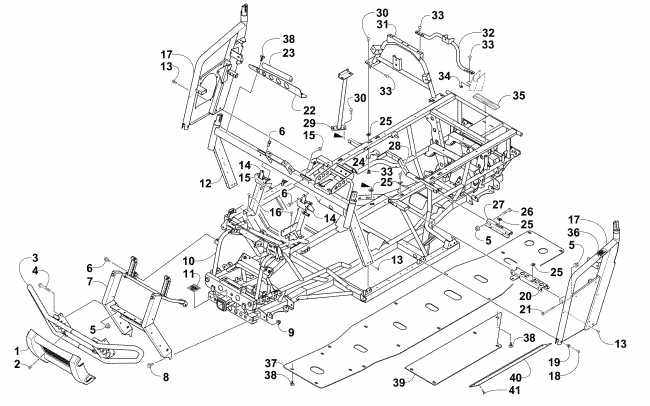 Parts Diagram for Arctic Cat 2014 PROWLER 500 HDX ATV FRAME AND RELATED PARTS
