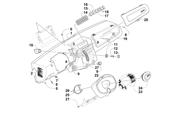 Parts Diagram for Arctic Cat 2014 PROWLER 500 HDX XT ATV DASH ASSEMBLY