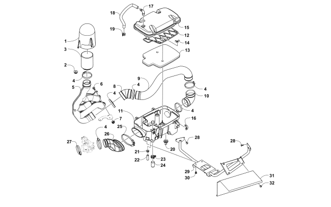 Parts Diagram for Arctic Cat 2014 PROWLER 500 HDX LTD ATV AIR INTAKE ASSEMBLY