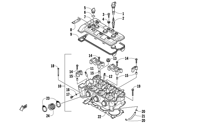 Parts Diagram for Arctic Cat 2014 ZR 7000 SNO PRO LTD SNOWMOBILE CYLINDER HEAD ASSEMBLY