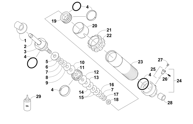 Parts Diagram for Arctic Cat 2014 XF 7000 137 LXR SNOWMOBILE REAR SUSPENSION FRONT ARM SHOCK ABSORBER