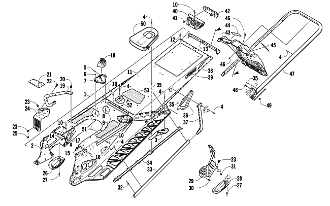 Parts Diagram for Arctic Cat 2014 XF 7000 137 SNO PRO SNOWMOBILE TUNNEL, REAR BUMPER, AND SNOWFLAP ASSEMBLY
