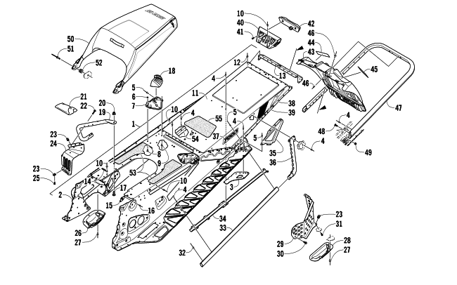 Parts Diagram for Arctic Cat 2014 ZR 7000 SNO PRO LTD SNOWMOBILE TUNNEL, REAR BUMPER, AND SNOWFLAP ASSEMBLY