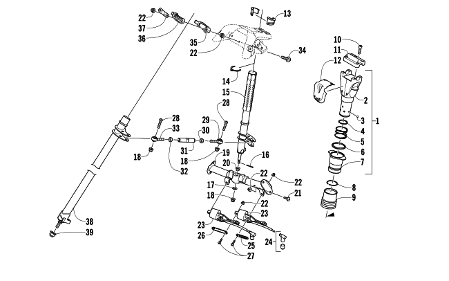 Parts Diagram for Arctic Cat 2014 M 6000 SNO PRO 153 SNOWMOBILE STEERING POST ASSEMBLY