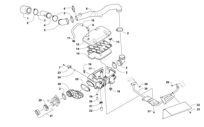 Parts Diagram for Arctic Cat 2014 PROWLER 700 HDX ATV AIR INTAKE ASSEMBLY