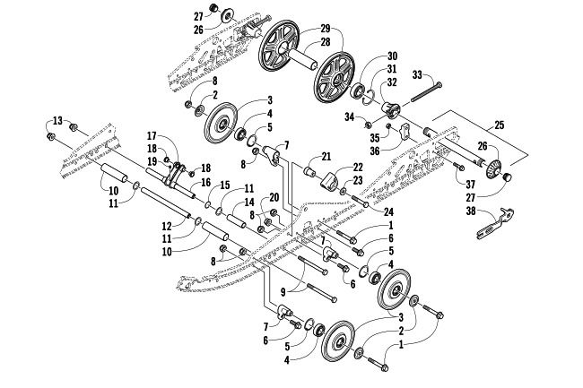 Parts Diagram for Arctic Cat 2014 ZR 6000 SNO PRO R CROSS COUNTRY SNOWMOBILE IDLER WHEEL ASSEMBLY
