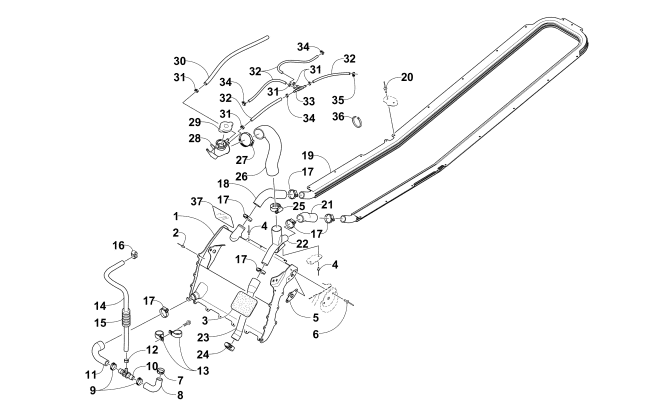 Parts Diagram for Arctic Cat 2014 ZR 6000 SNO PRO R CROSS COUNTRY SNOWMOBILE COOLING ASSEMBLY
