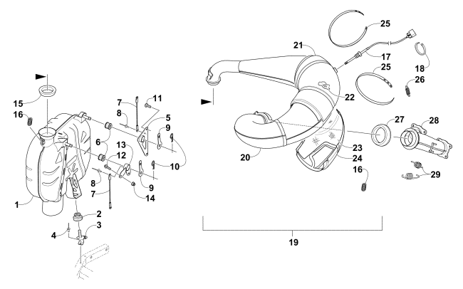 Parts Diagram for Arctic Cat 2014 ZR 6000 SNO PRO R CROSS COUNTRY SNOWMOBILE EXHAUST ASSEMBLY