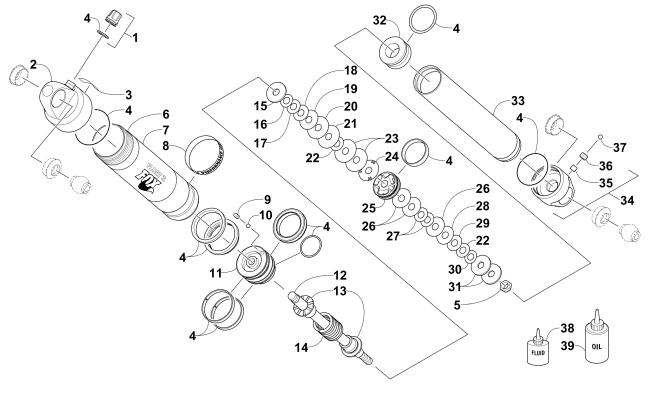 Parts Diagram for Arctic Cat 2015 M 8000 SNO PRO 162 SNOWMOBILE FRONT SUSPENSION SHOCK ABSORBER